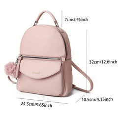 Zipper Backpack Purse Solid Preppy School Bag College Daypack & Travel Bag