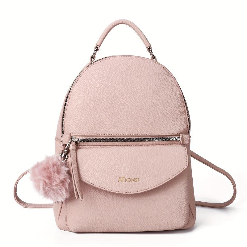 Zipper Backpack Purse Solid Preppy School Bag College Daypack & Travel Bag