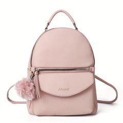 Zipper Backpack Purse Solid Preppy School Bag College Daypack & Travel Bag
