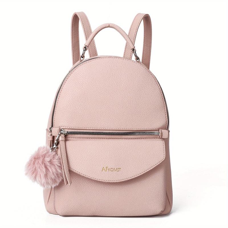 Zipper Backpack Purse Solid Preppy School Bag College Daypack & Travel Bag