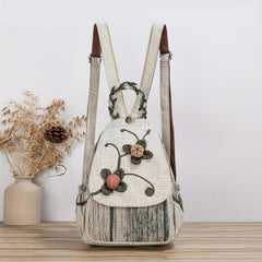 Embroidered Flower Sling Backpack Crossbody Bag With Zipper Strap