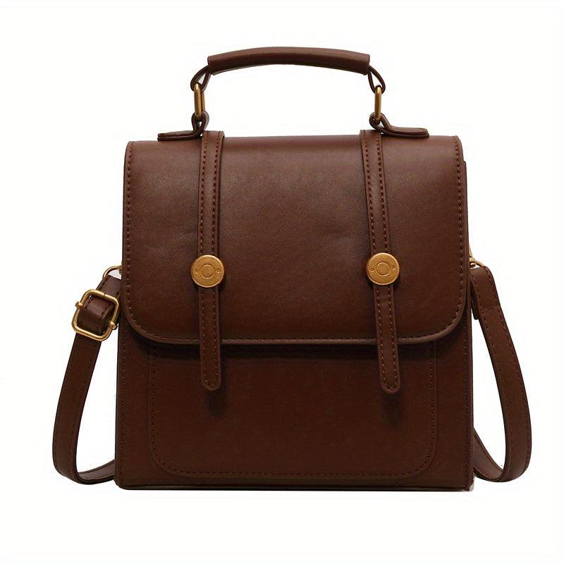 British Style Square School Backpack Contrast Handbag Convertible Crossbody Bag