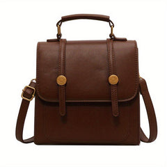 British Style Square School Backpack Contrast Handbag Convertible Crossbody Bag