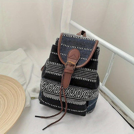 Vintage Ethnic Pattern Backpack Classic Travel Storage Daypack Women's
