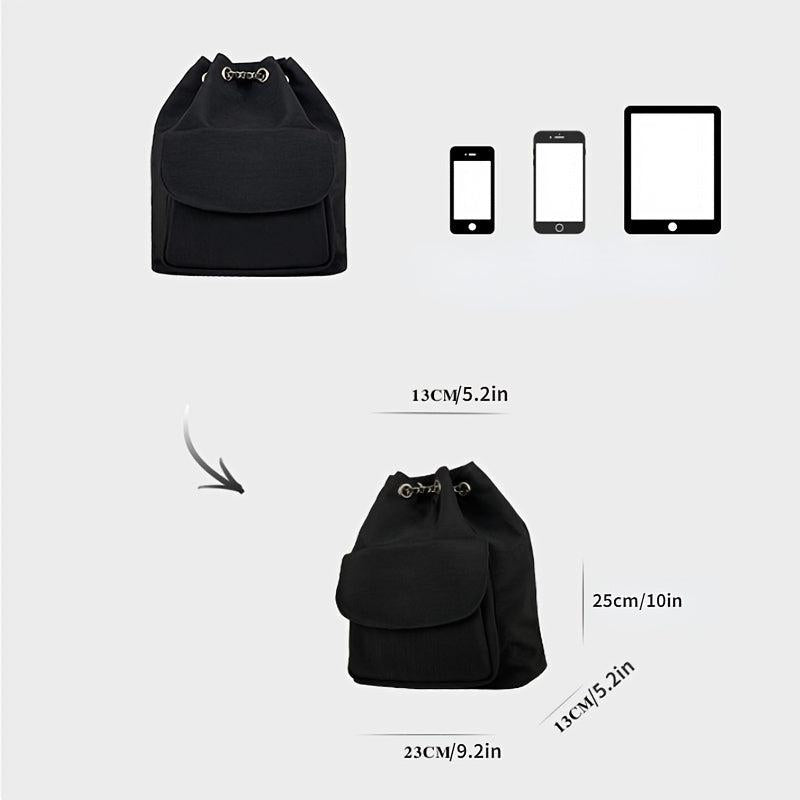 Chain Bucket Backpack Drawstring Daypack Casual Travel School Bag