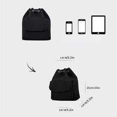 Chain Bucket Backpack Drawstring Daypack Casual Travel School Bag