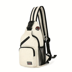 Causal Sling Bag Zipper Chest Bag All Match Crossbody Bag For Outdoor