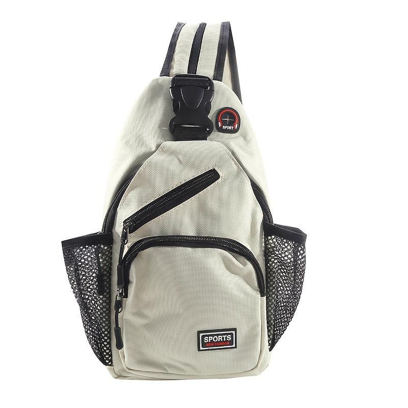 Causal Sling Bag Zipper Chest Bag All Match Crossbody Bag For Outdoor