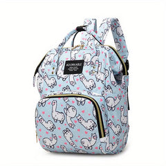 Cartoon Print Diaper Bag Travel Backpack For Mom And Dad