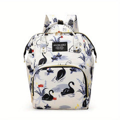 Cartoon Print Diaper Bag Travel Backpack For Mom And Dad