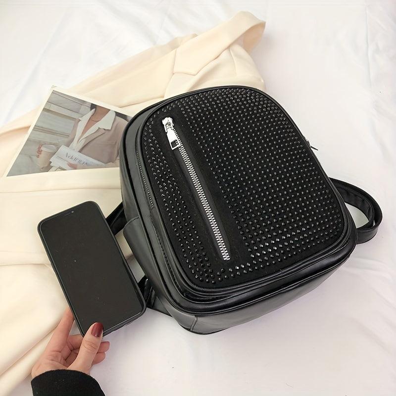 Studded Backpack Purse Preppy Daypack Travel Knapsack For Women