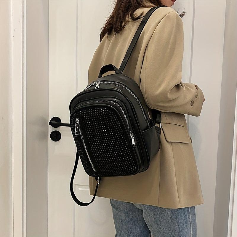 Studded Backpack Purse Preppy Daypack Travel Knapsack For Women