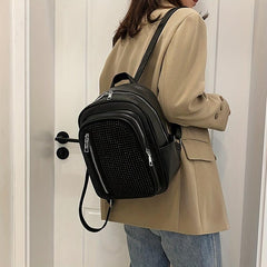 Studded Backpack Purse Preppy Daypack Travel Knapsack For Women