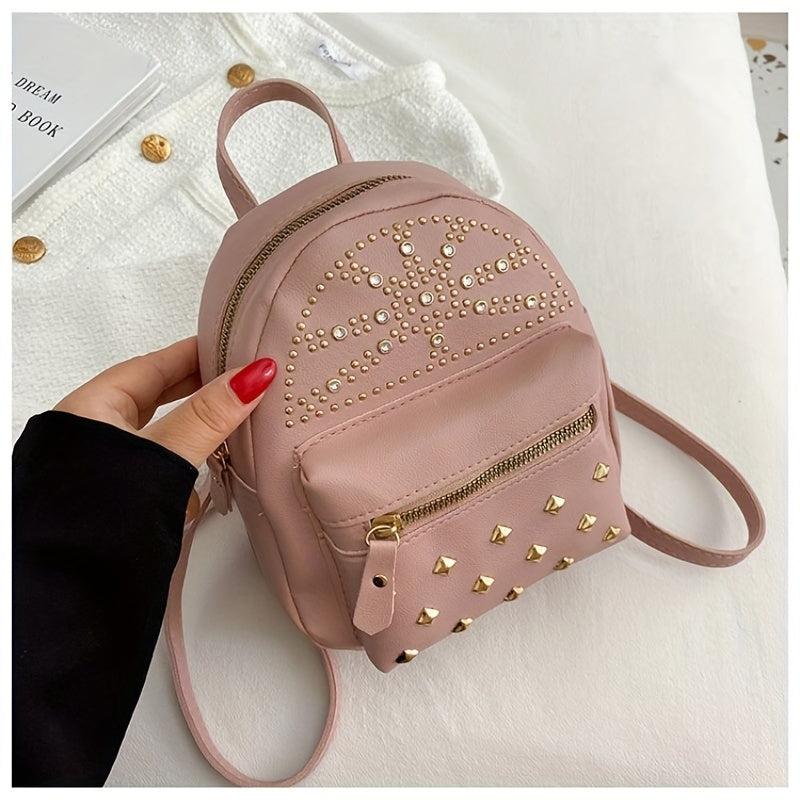 Rivets Decor Backpack Stylish Bag For Travel