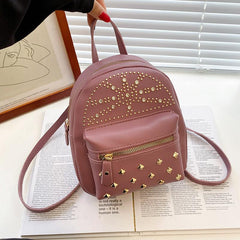 Rivets Decor Backpack Stylish Bag For Travel