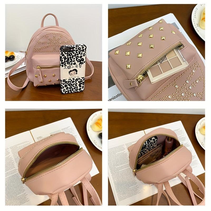 Rivets Decor Backpack Stylish Bag For Travel