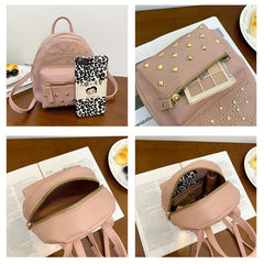 Rivets Decor Backpack Stylish Bag For Travel