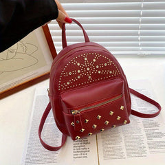 Rivets Decor Backpack Stylish Bag For Travel