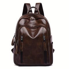 Retro Glossy Large Capacity PU Leather Backpack
