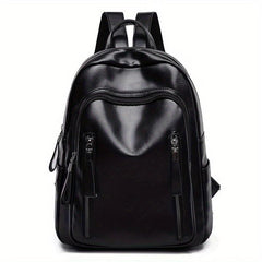 Retro Glossy Large Capacity PU Leather Backpack