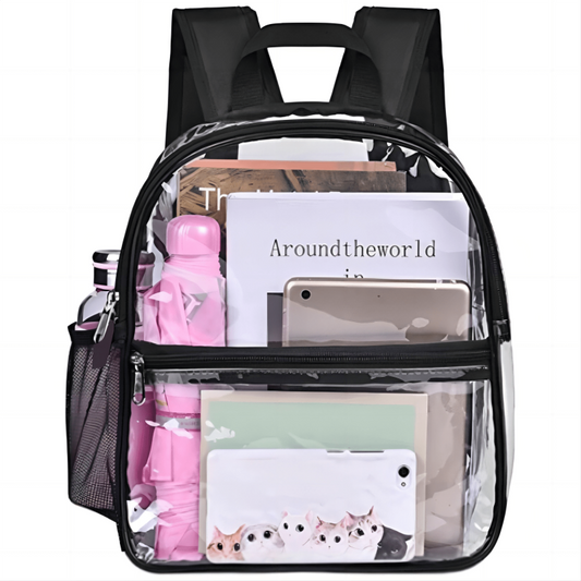 Clear PVC Backpack Stadium Approved Waterproof Travel Schoolbag