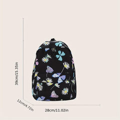 Butterfly Pattern Large Capacity Preppy Backpack Canvas Lightweight Commuter Bag