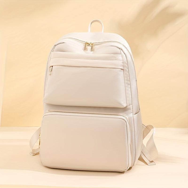 Minimalist Oxford Cloth Backpack Preppy Style Lightweight Travel Rucksack