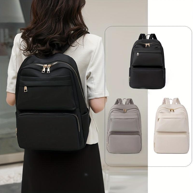 Minimalist Oxford Cloth Backpack Preppy Style Lightweight Travel Rucksack