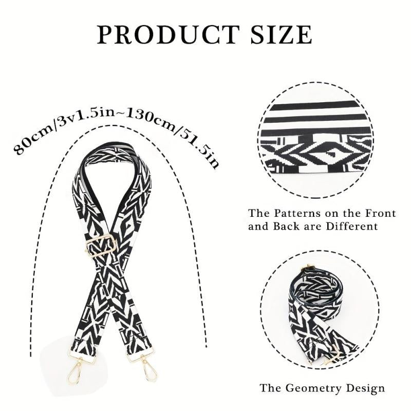 Geometric Pattern Bag Strap Shoulder Travel Accessories