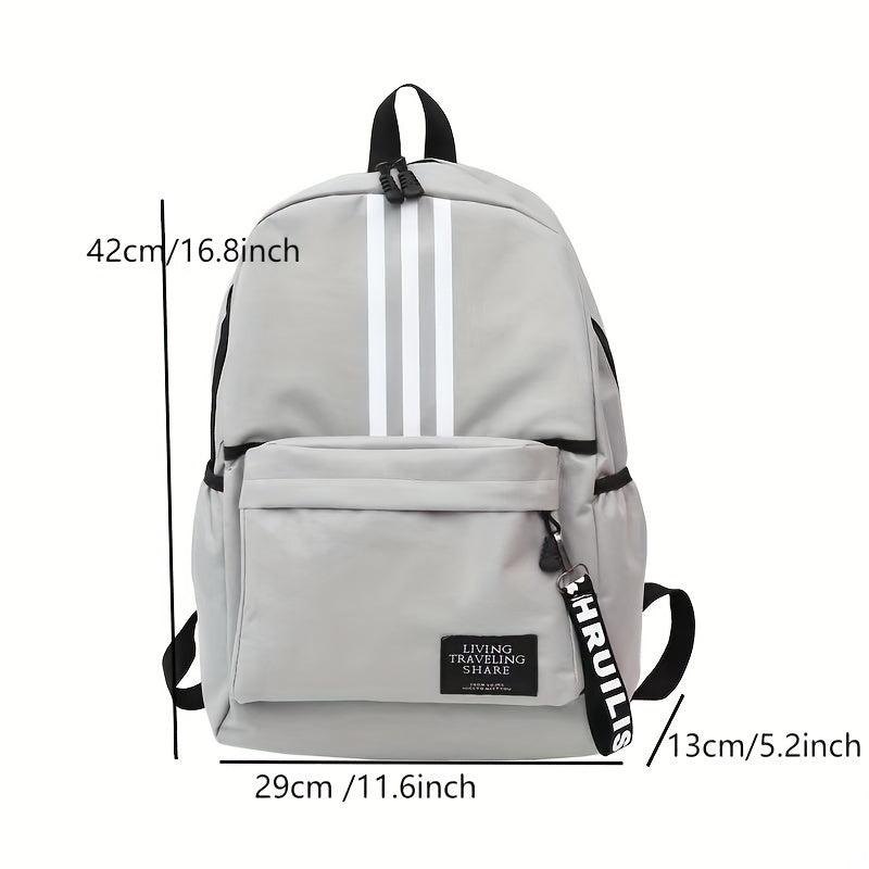Large Capacity Preppy Backpack Canvas Lightweight School Daypack