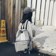 Large Capacity Preppy Backpack Canvas Lightweight School Daypack