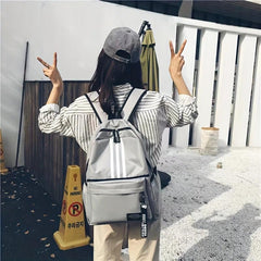 Large Capacity Preppy Backpack Canvas Lightweight School Daypack