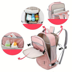Minimalist Colorblock Backpack Carry On Travel Zipper Backpack