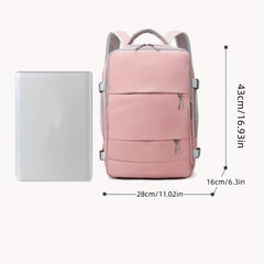 Minimalist Colorblock Backpack Carry On Travel Zipper Backpack