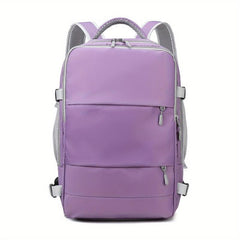 Minimalist Colorblock Backpack Carry On Travel Zipper Backpack