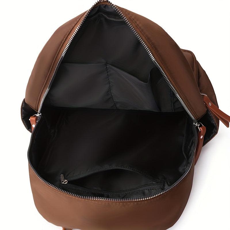 Minimalist Casual Zipper Backpack Solid Travel Daypack All Match
