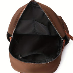 Minimalist Casual Zipper Backpack Solid Travel Daypack All Match