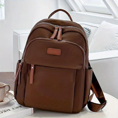 Minimalist Casual Zipper Backpack Solid Travel Daypack All Match