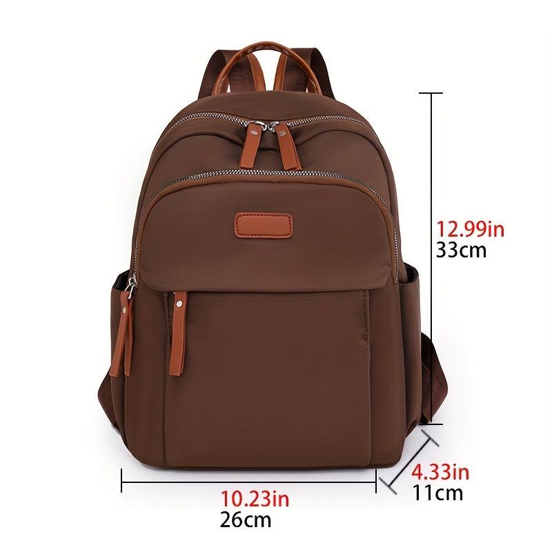 Minimalist Casual Zipper Backpack Solid Travel Daypack All Match