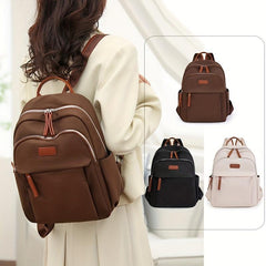 Minimalist Casual Zipper Backpack Solid Travel Daypack All Match