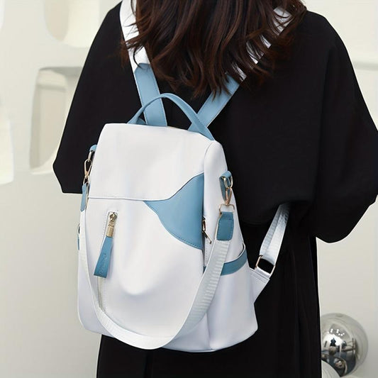 Colorblock Backpack Zipper Daypack Work