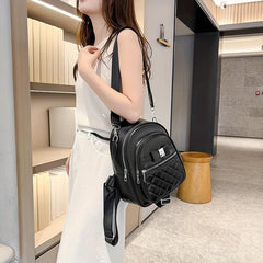 Mini Quilted Backpack Purse Bow Decor Anti Theft Daypack
