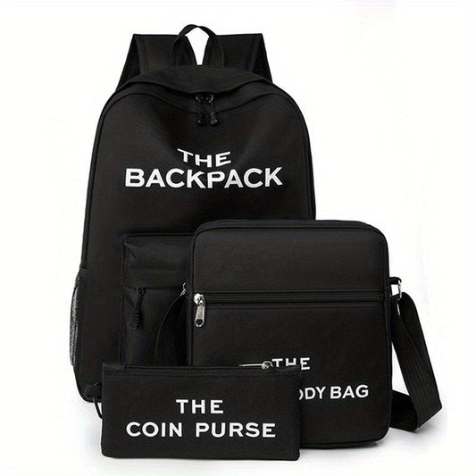 3pcs Large Capacity Backpack Shoulder Bag Clutch Purse Set