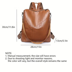 Vintage Convertible Backpack Purse Retro Travel Bag Women's Preppy Daypack