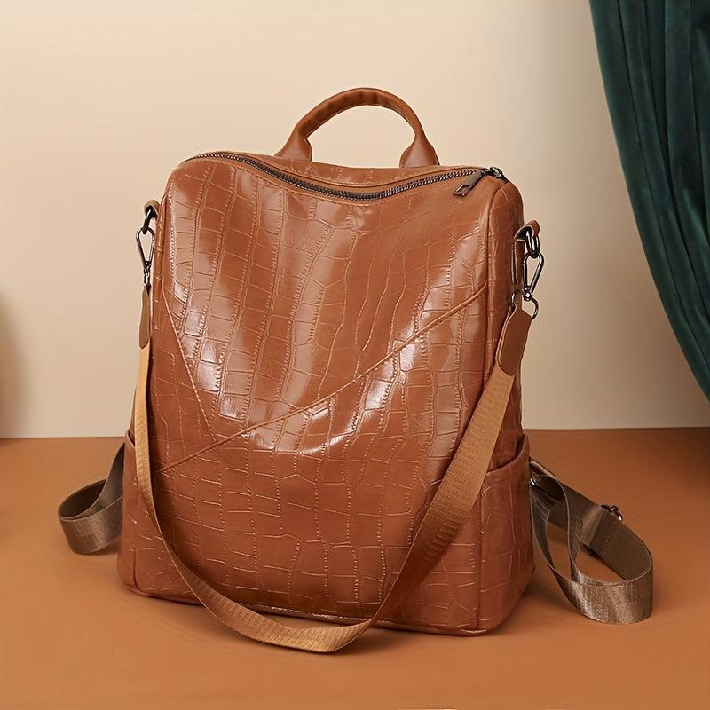 Vintage Convertible Backpack Purse Retro Travel Bag Women's Preppy Daypack