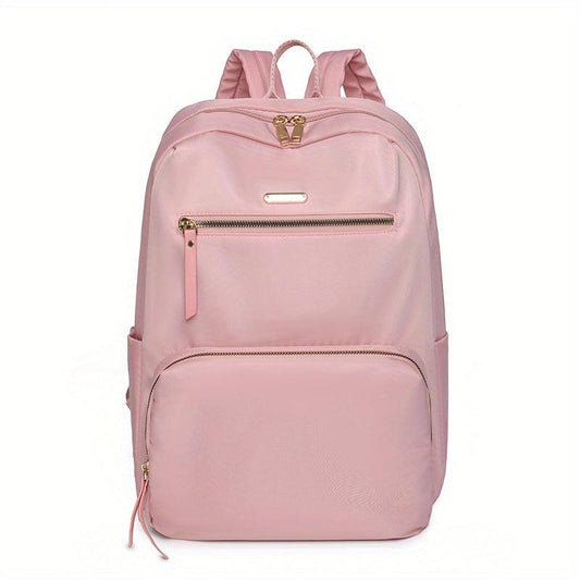 Minimalist Casual Zipper Backpack Lightweight Solid Rucksack