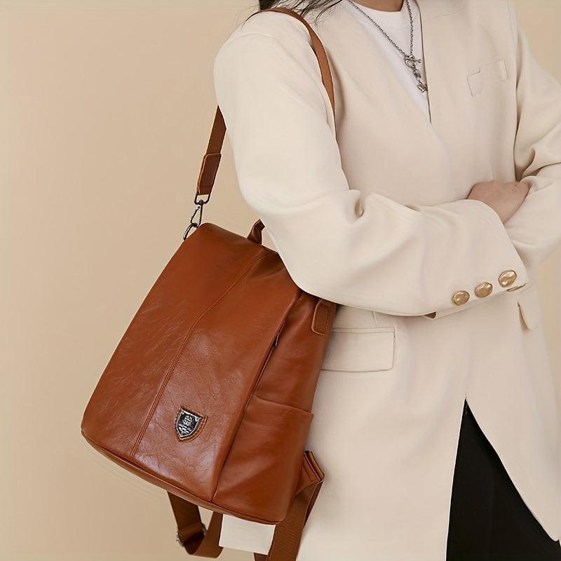 Anti Theft PU Leather Backpack Purse Two way Shoulder Bag