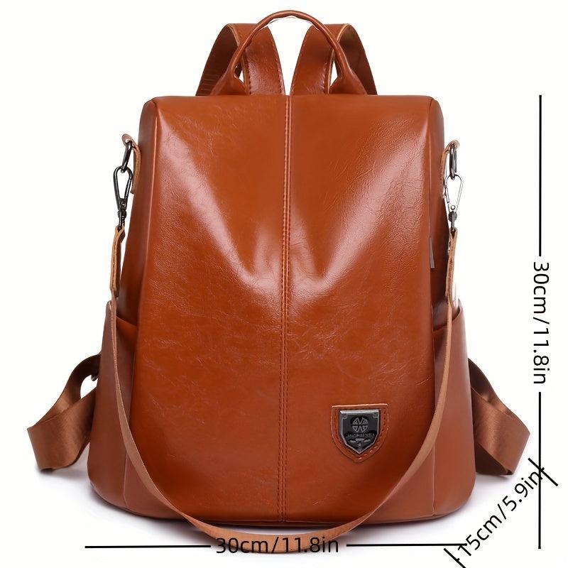 Anti Theft PU Leather Backpack Purse Two way Shoulder Bag