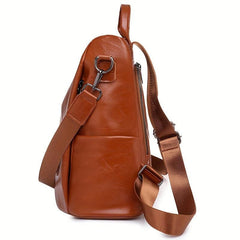 Anti Theft PU Leather Backpack Purse Two way Shoulder Bag