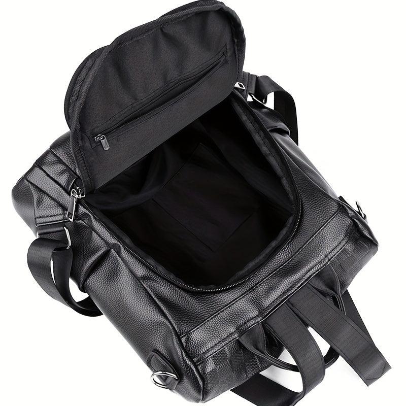 Classic Minimalist Backpack Solid Argyle Pattern Storage Travel Bag
